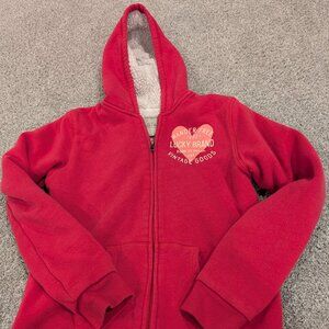 Girls Lucky Brand Sherpa Lined Zip Up Hoodie